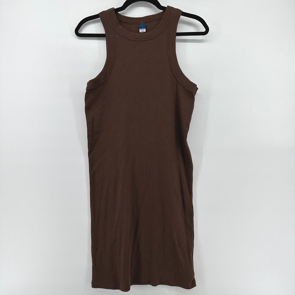Old Navy Fitted Sleeveless Rib-Knit Mini Dress Peppercorn Size L